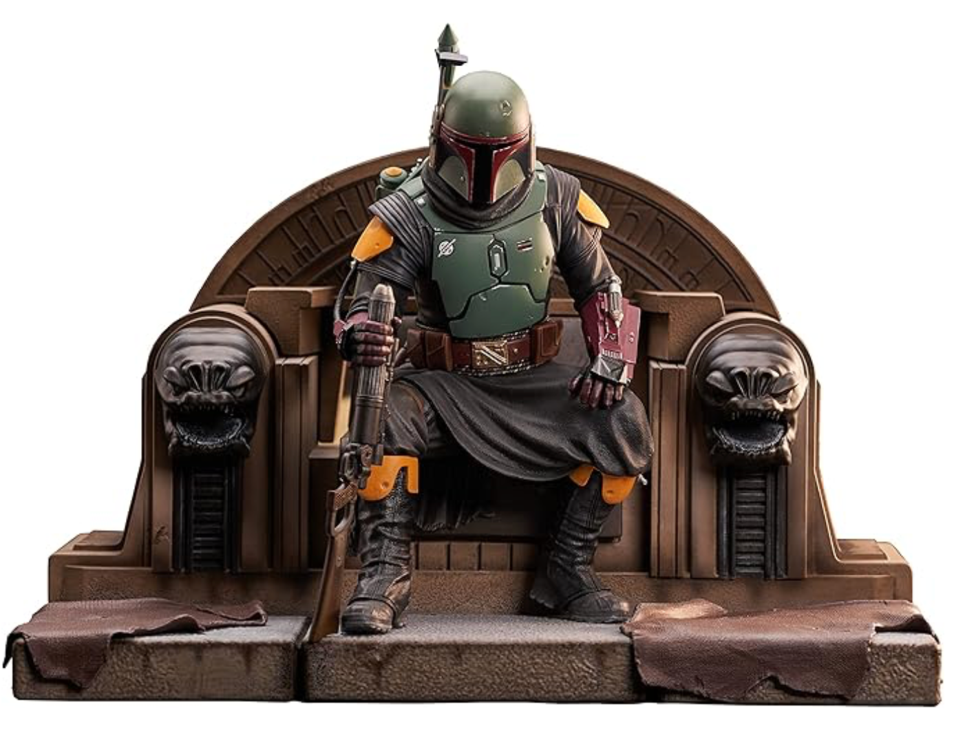 Boba Fett on Throne Statue, Multicolor