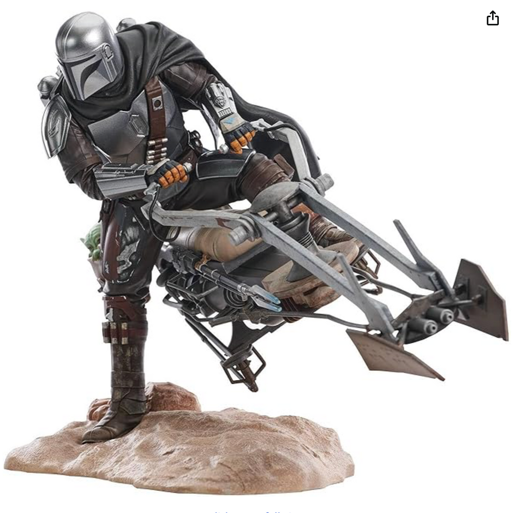 The Mandalorian with Speeder Bike Statue