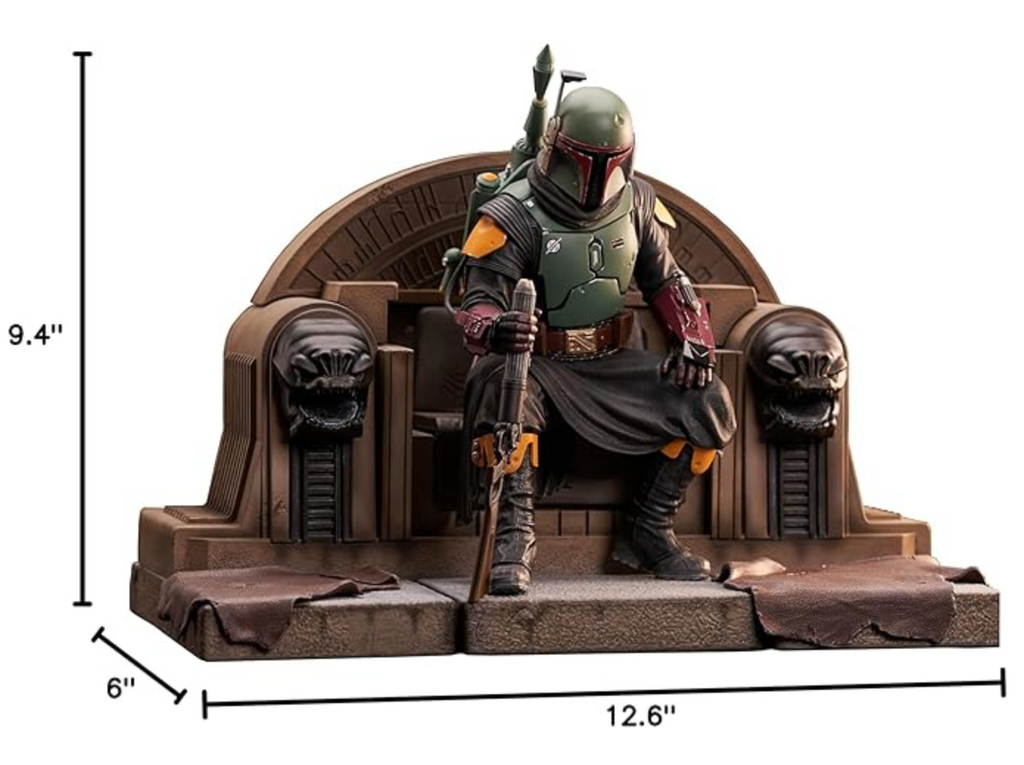 Boba Fett on Throne Statue, Multicolor